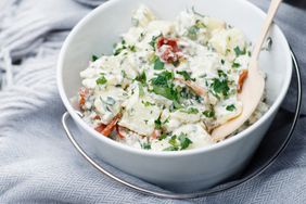 potato salad on a blanket