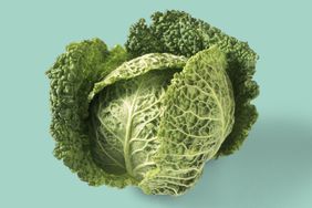 Healthy head of green cabbage