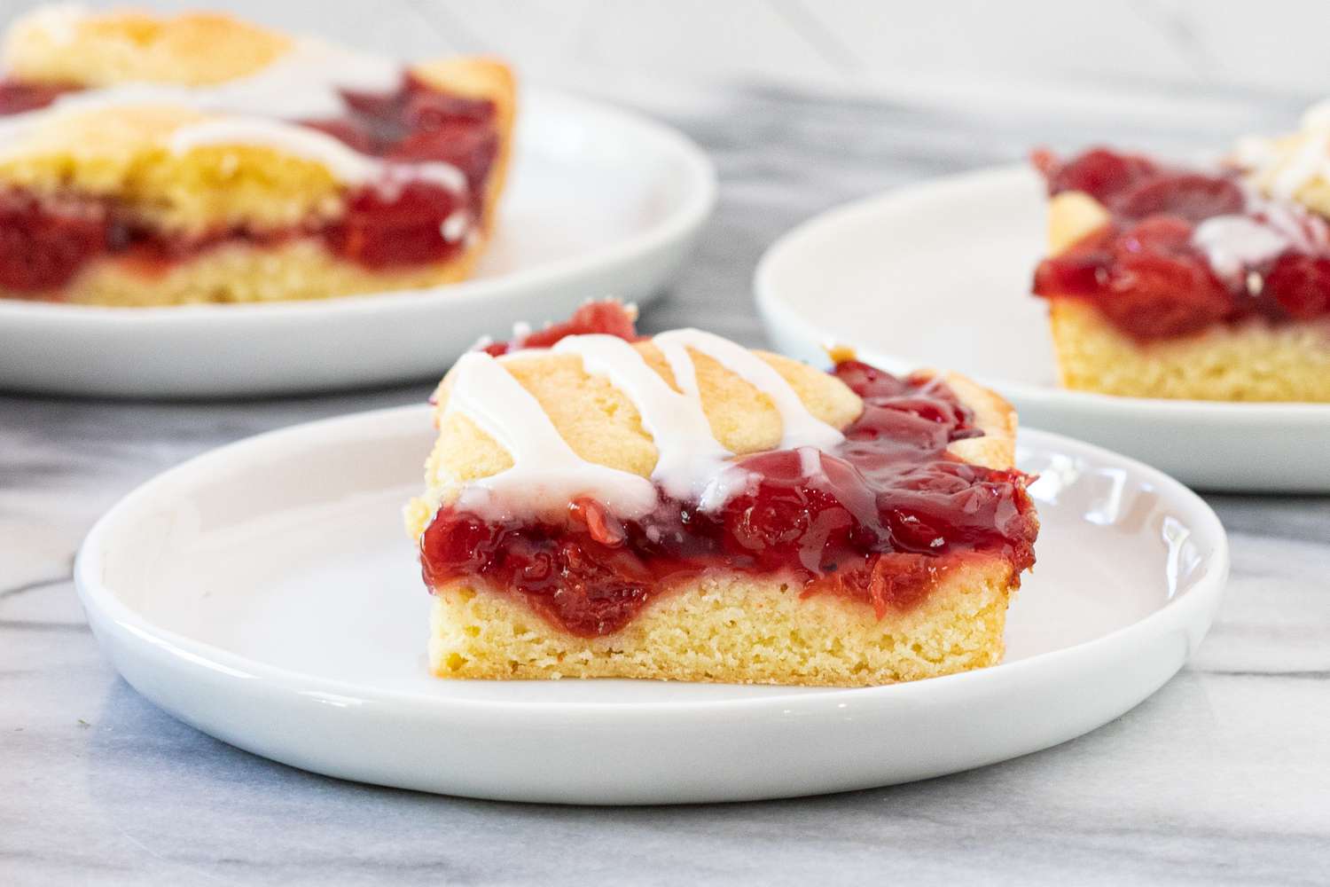 cherry pie bars with glaze and pie filling