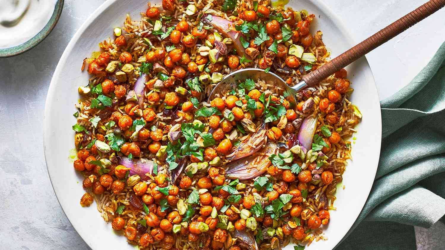 October 2020 Recipes: Spiced Rice With Crispy Chickpeas