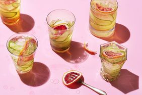 Cocktails on a pink background