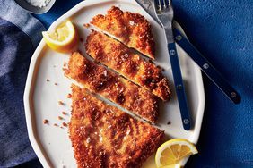 crispy chicken cutlets recipes plate blue