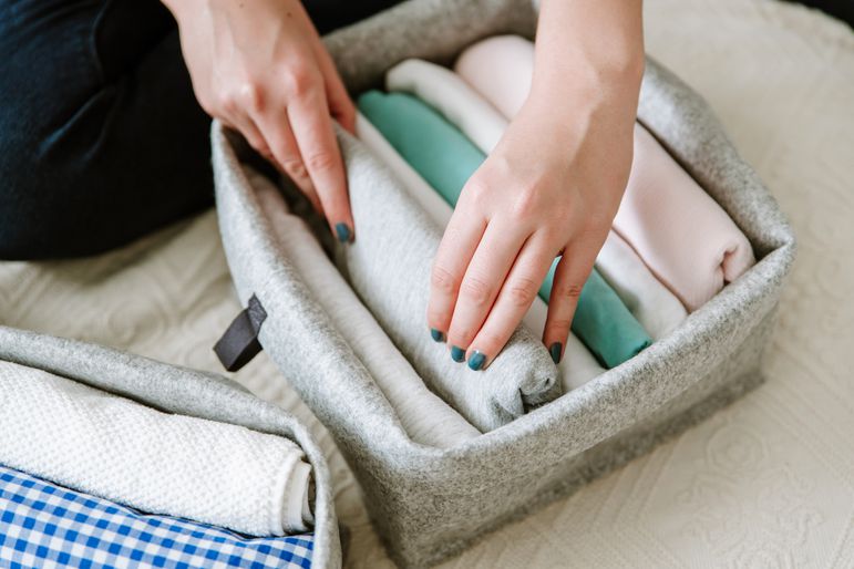 Person organizing clothing