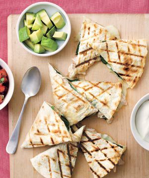 Grilled Chicken and Spinach Quesadillas