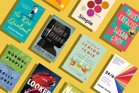 Collage of great books we recommend on a yellow background 