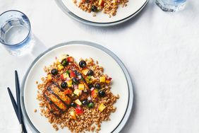 Grilled Chicken with Blueberry-Peach Salsa