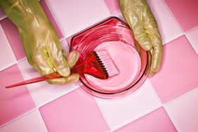 A bowl of hair dye for coloring hair at home