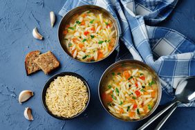 Turkey orzo vegetables soup