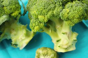 broccoli on blue