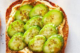 This recipe for hummus and cucumber toast pairs Persian cucumbers with hummus and a sprinkle of za'atar spice mix.