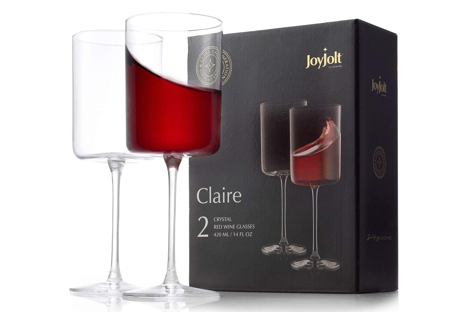 Amazon JoyJolt Claire 14oz Red Wine Glass Set