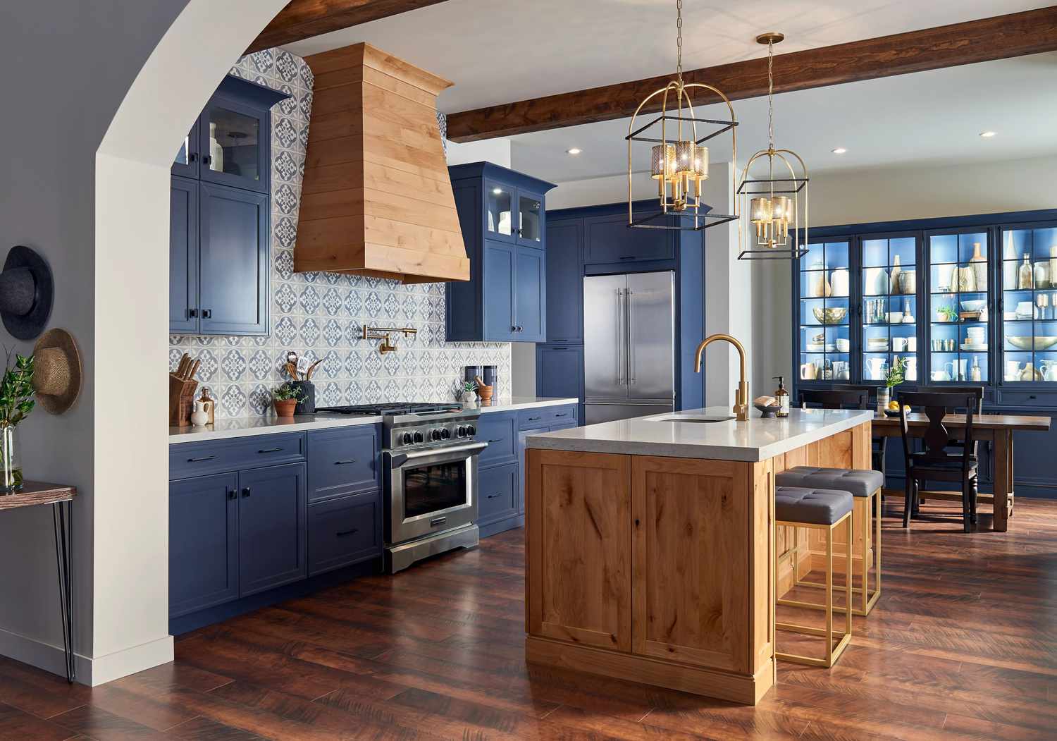 Blue painted kitchen