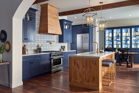 Blue painted kitchen