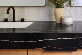 laminate formica countertop 9921 Sahara Noir bathroom