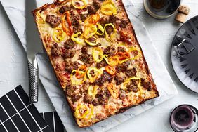 Detroit-Style Pizza With Sausage and Peppers