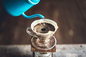 pour over coffee in action