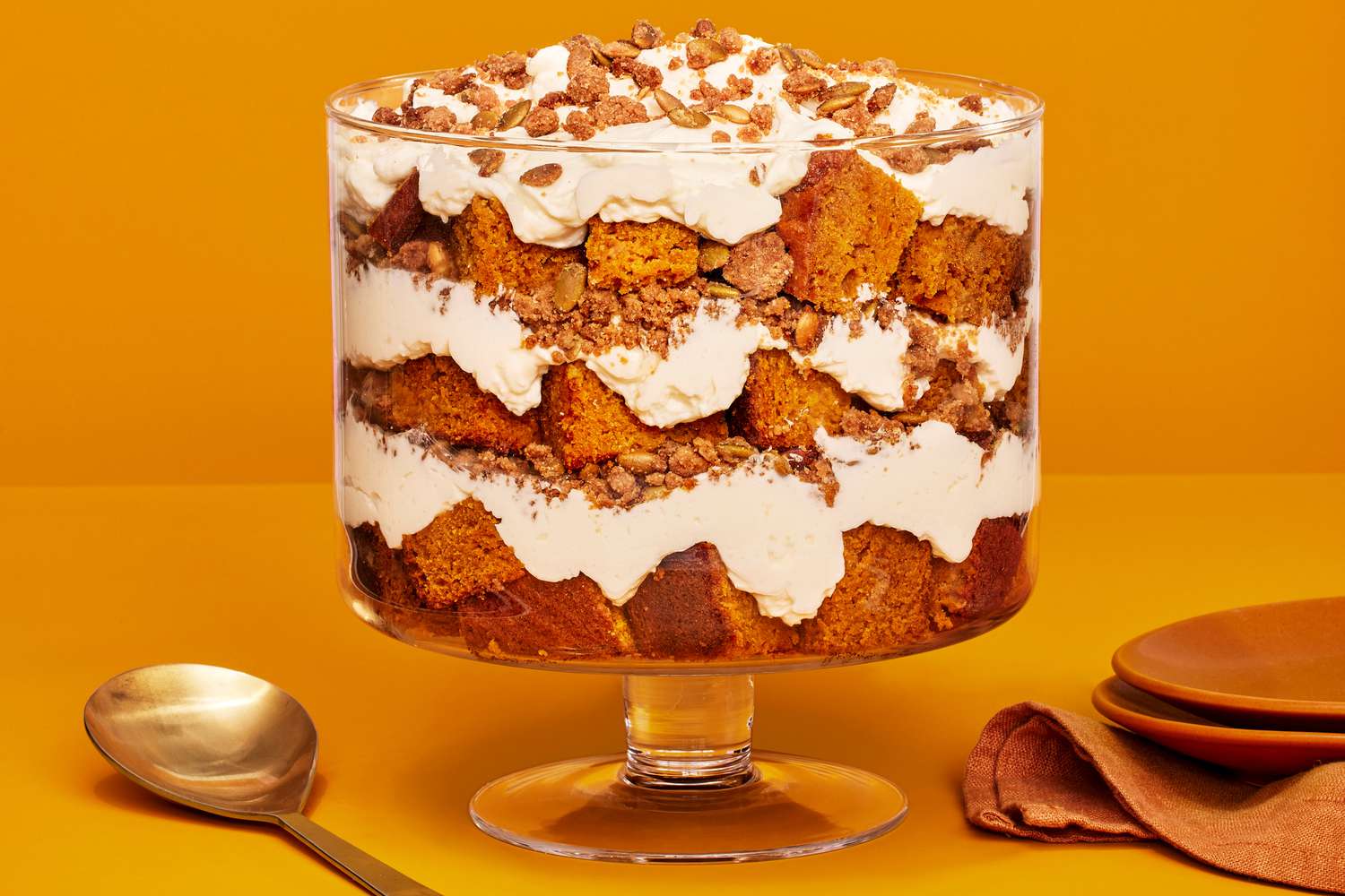 pumpkin bread trifle with pepita streusel 