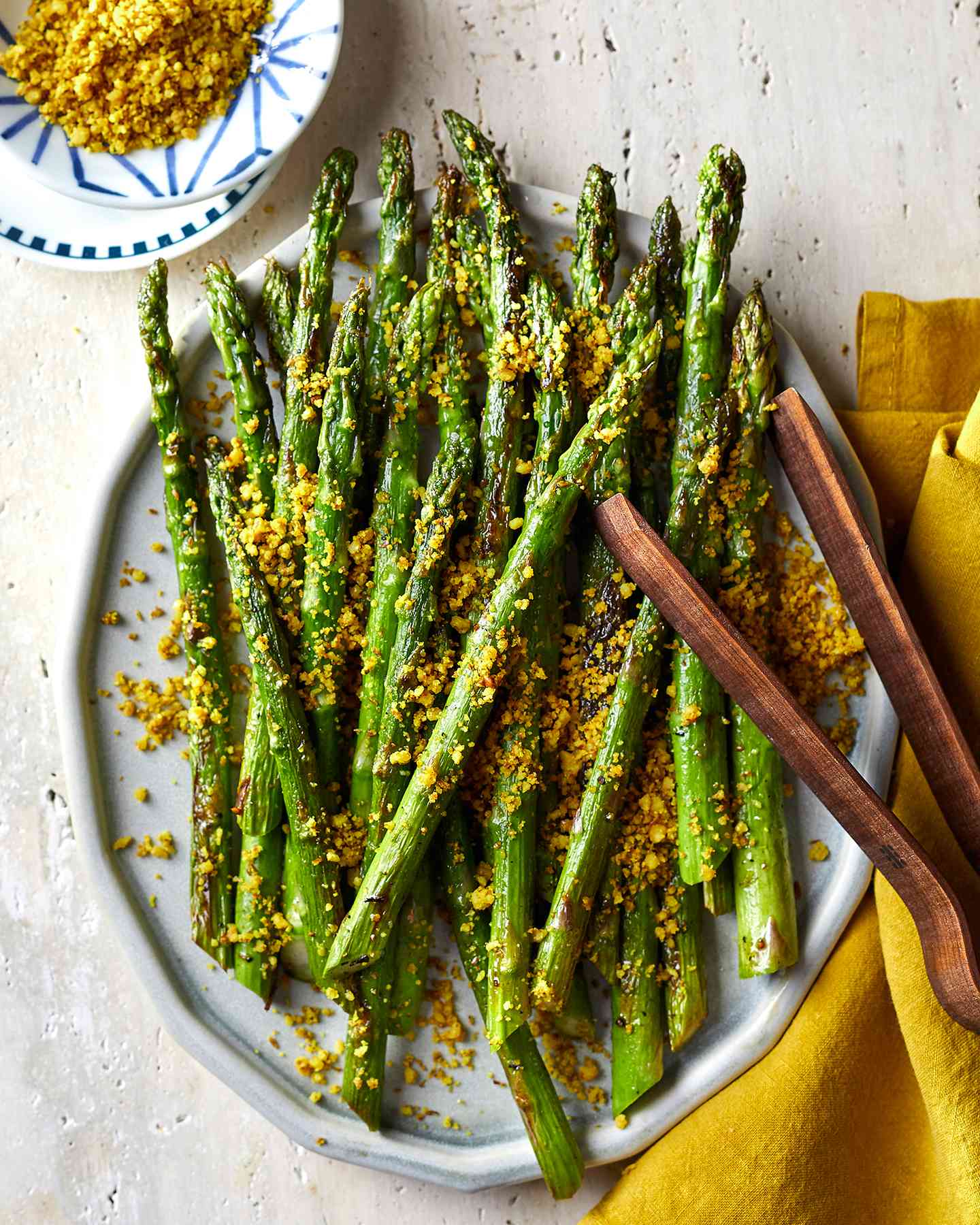 Roasted Asparagus With Flaxseed Walnut Crumble