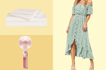 floral dress, brooklinen sheets and portable fan editor picks