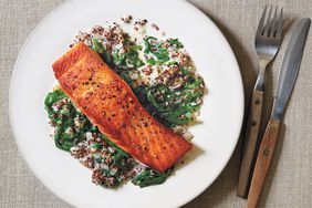 Salmon with Creamed Spinach and Quinoa