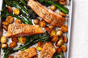 Sheet Pan Salmon With Potatoes and Broccolini