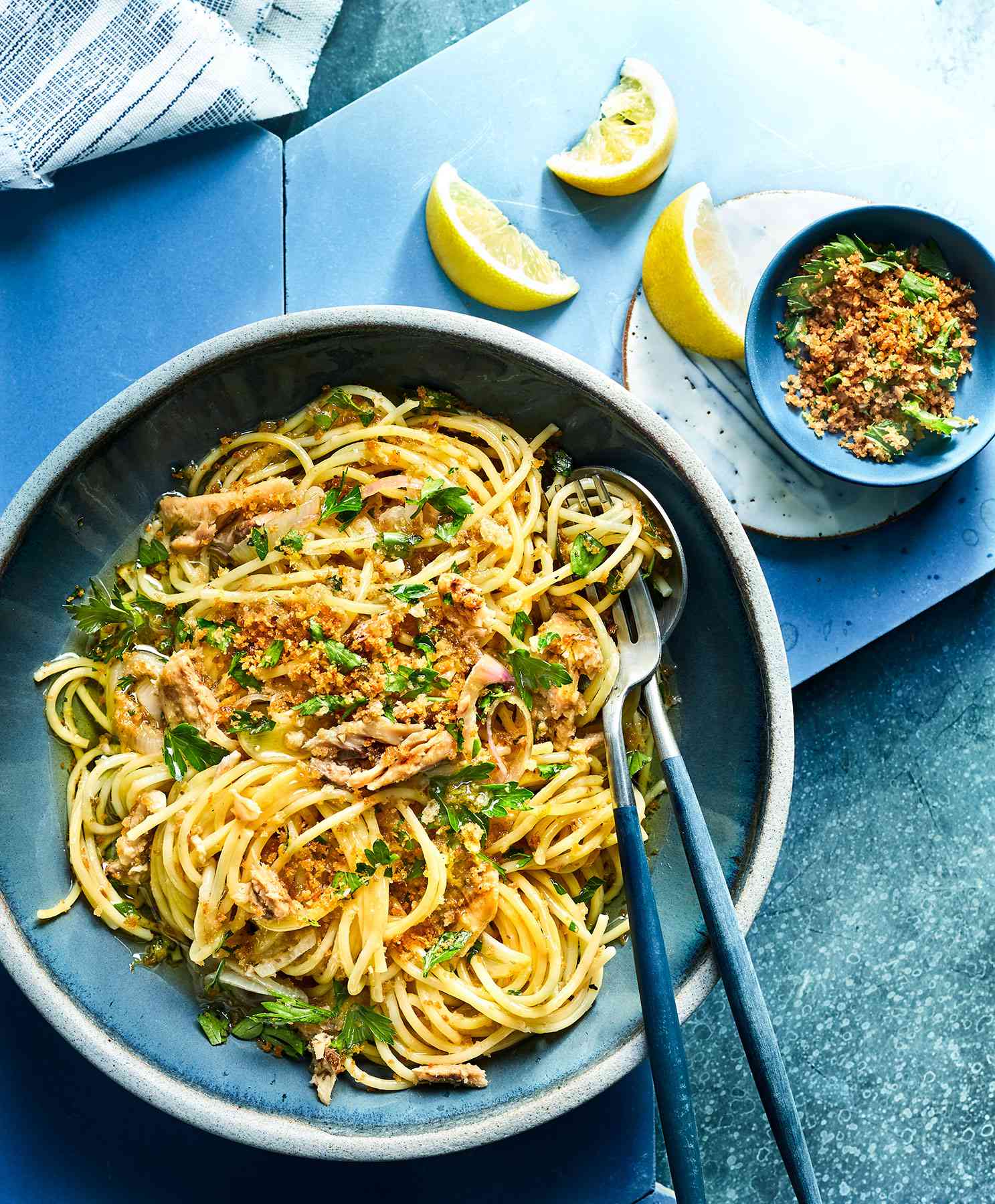 Lemony Spaghetti With Sardines and Bread Crumbs