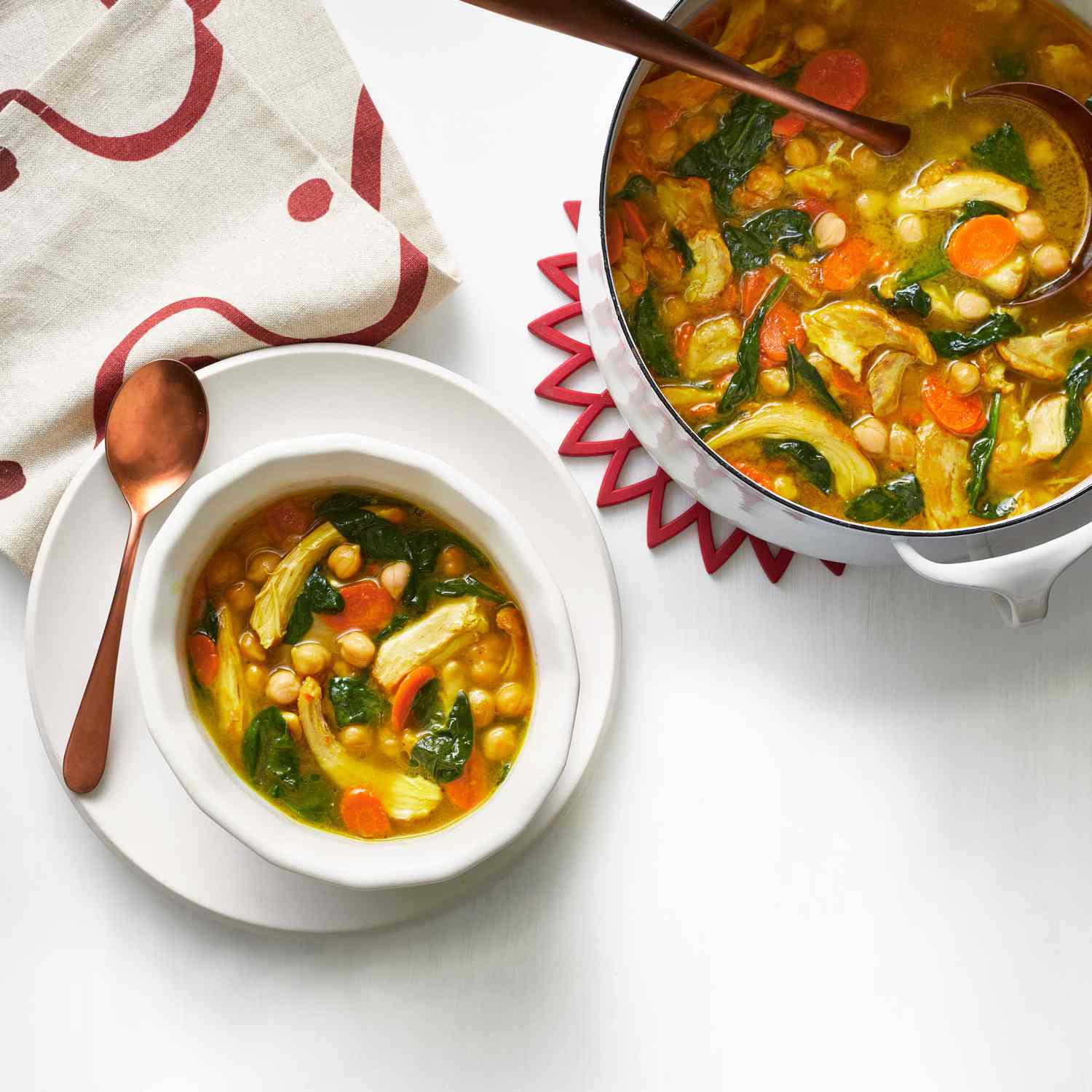 Spiced Chicken Chickpea Soup