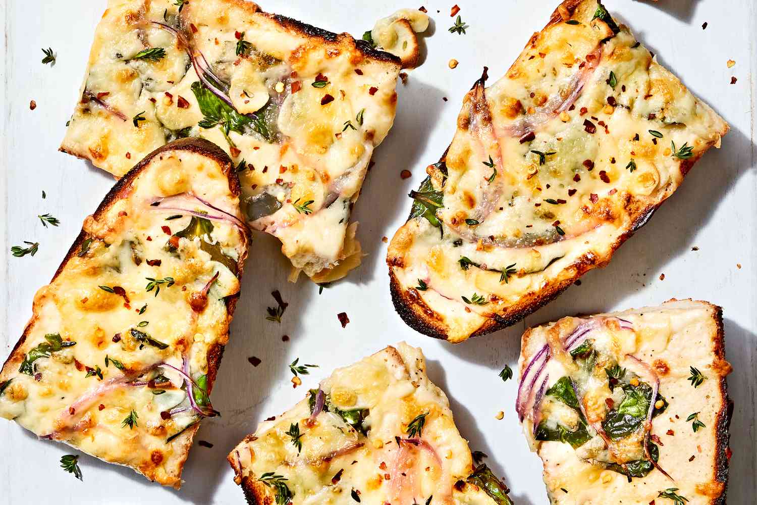 Spinach Alfredo French Bread Pizza