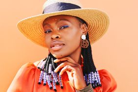 woman with sunhat and makup