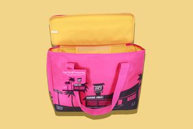 Trader Joes Reusable Insulated Bag, Pink/Yellow