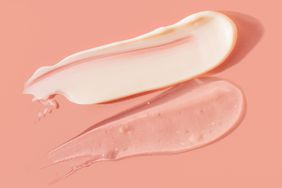 vaseline and aquaphor smears on a pink background