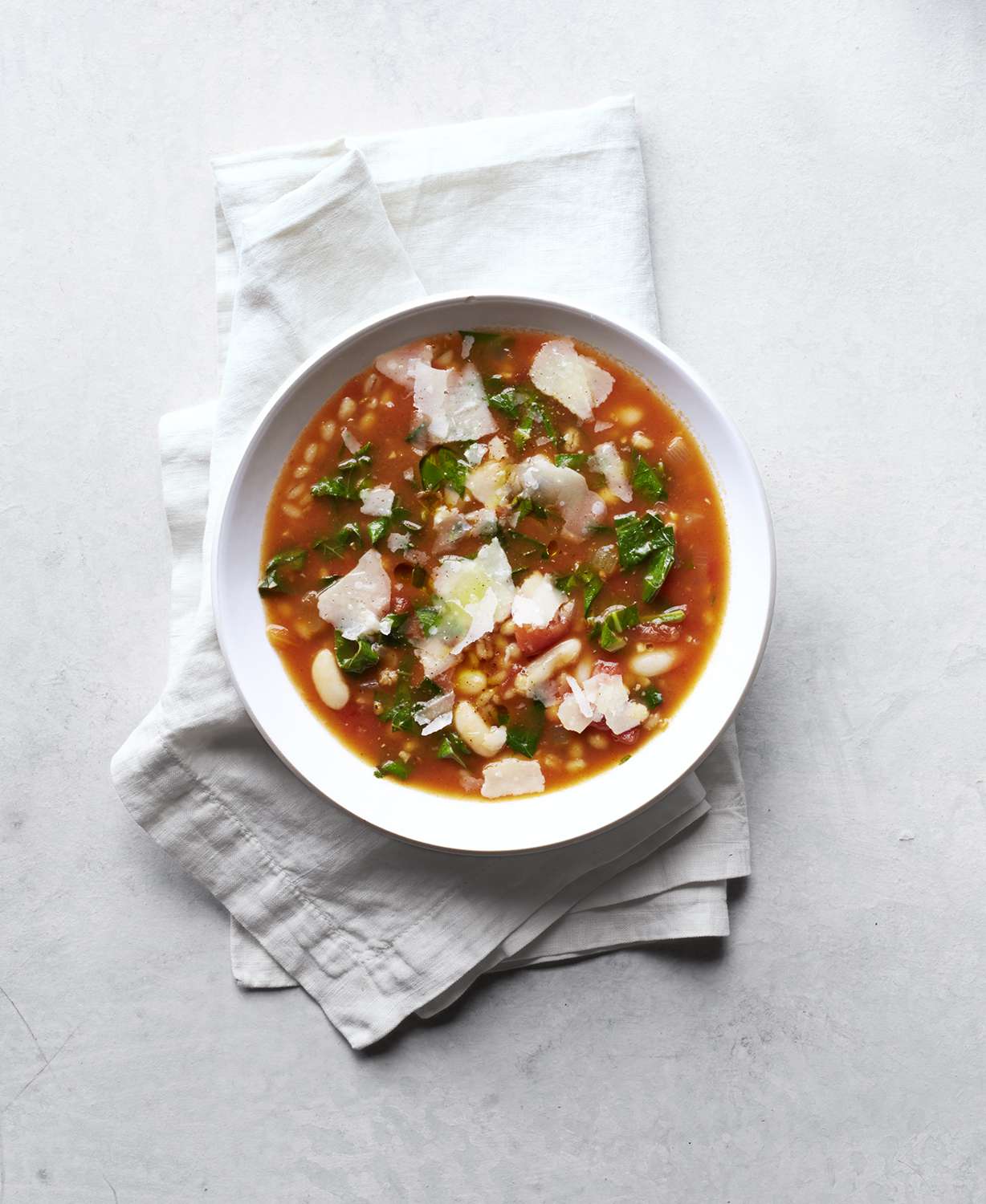 White Bean and Barley Soup With Tomatoes and Greens