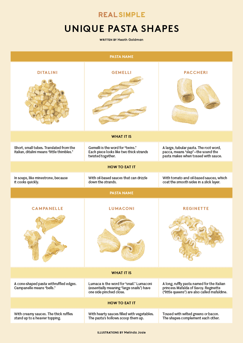 Different types of pasta chart - types of pasta infographic